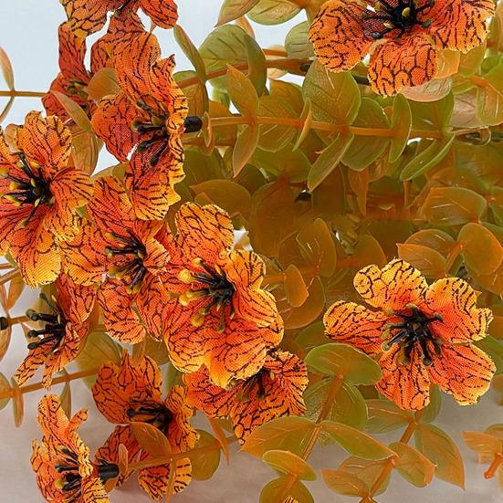 Осенний искусственный фиолетовый цветок с листьями эвкалипта 7 ответвлений искусственный шелковый цветок домашний фестиваль настольное украшение для центра помещения для внутреннего и наружного использования искусственный цветущий декор