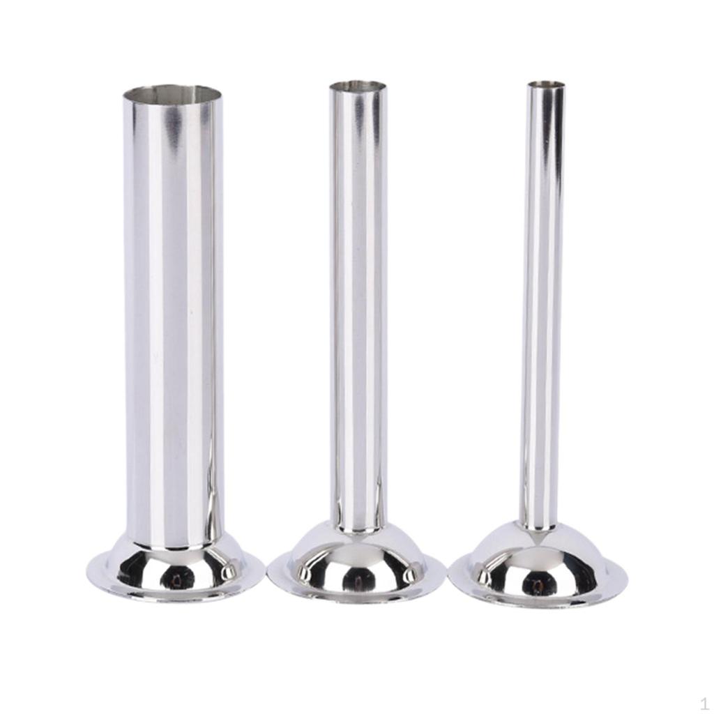 3 Pieces Sausage Stuffing Tubes Stuffer Set Sizes Stainless Steel Making for