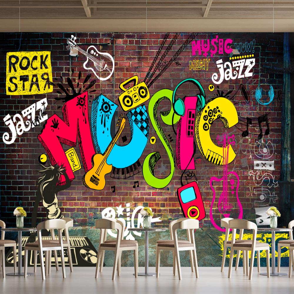 Граффити Мурал Ретро Ностальгическое Граффити Настенная Роспись Спальня Гостиная Фоновая Стена Декор 3d Обои
