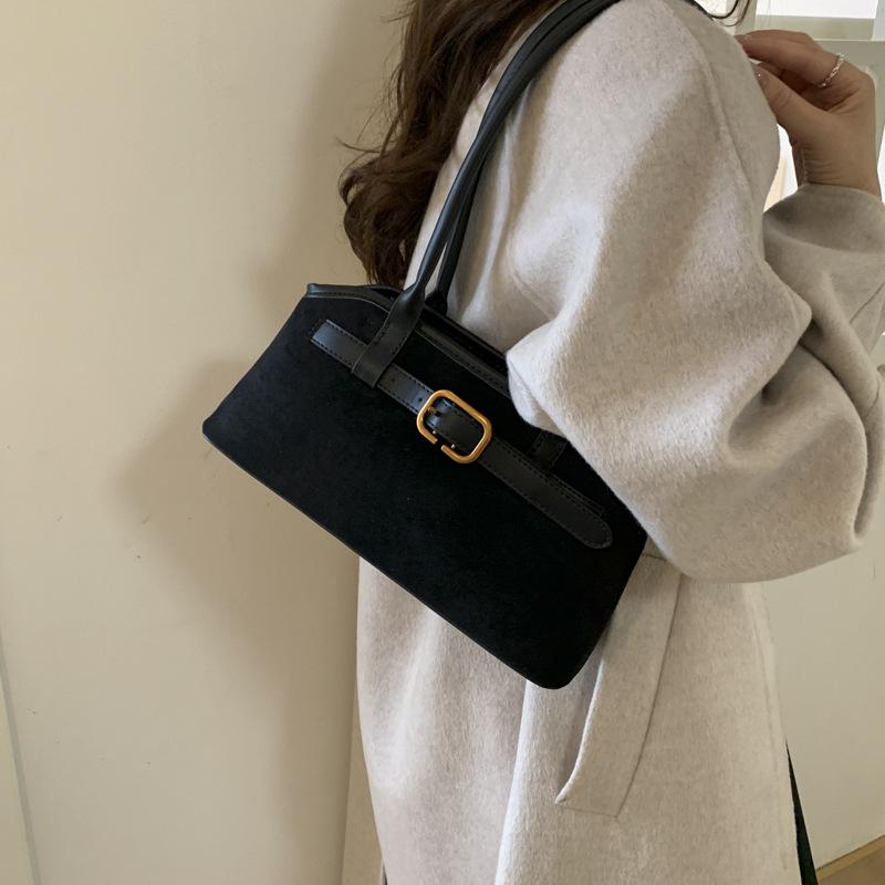 Ретро нишевая замшевая сумка женская 2025 новая трендовая осенне-зимняя универсальная на одно плечо подмышечная сумка с леопардовым принтом сумка-багет