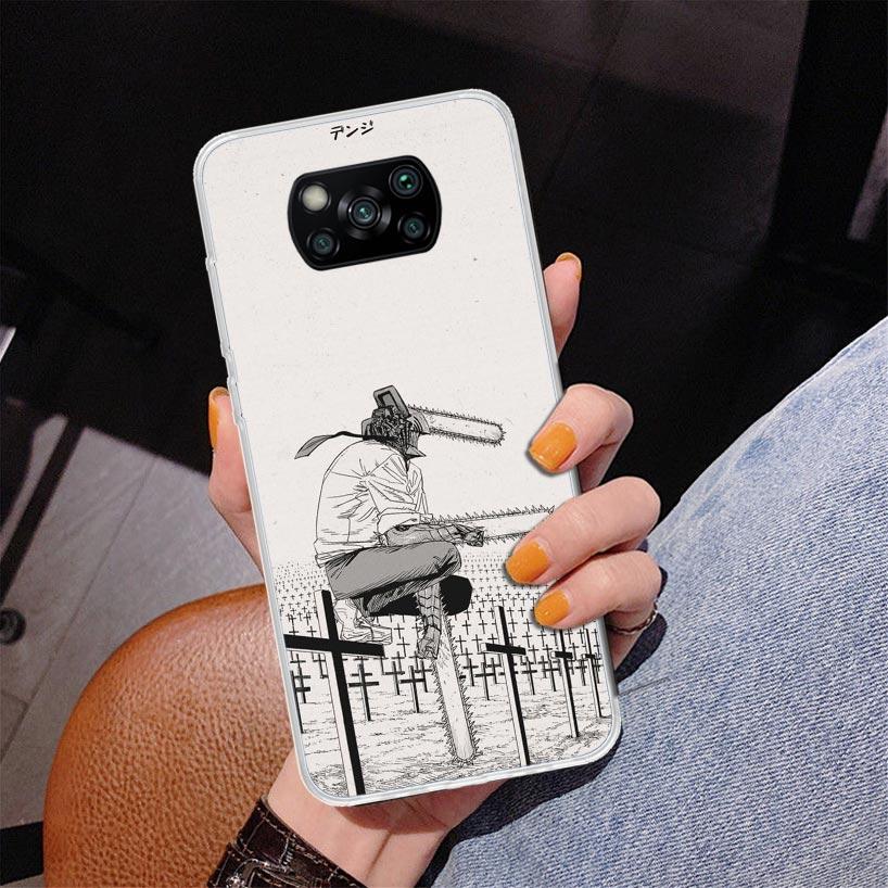 Anime Chainsaw Phone Case For Xiaomi Poco X7 X6 X5 Pro F7 Ultra Redmi 15C 15 13C 13 12C 12 10 10A 10C 9 9A 9C 9T Cover Poco X7 X