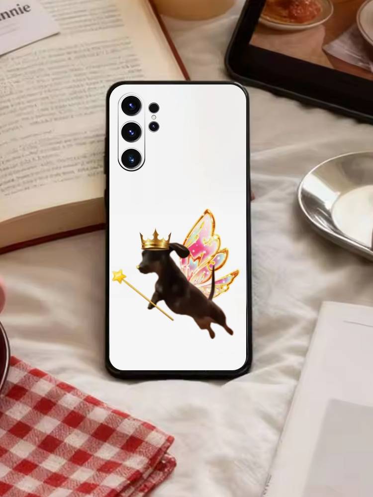 Goofy C-Dogs Big eyes Phone Case For Samsung S26,S25,S24,S23,S22,S21,S20,Ultra,Plus,FE Black Soft Cover