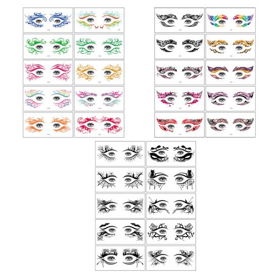 10 шт. наклейки для татуировки на лицо на Хэллоуин, летучая мышь, паук, шрам, временный, косплей, глазное искусство
