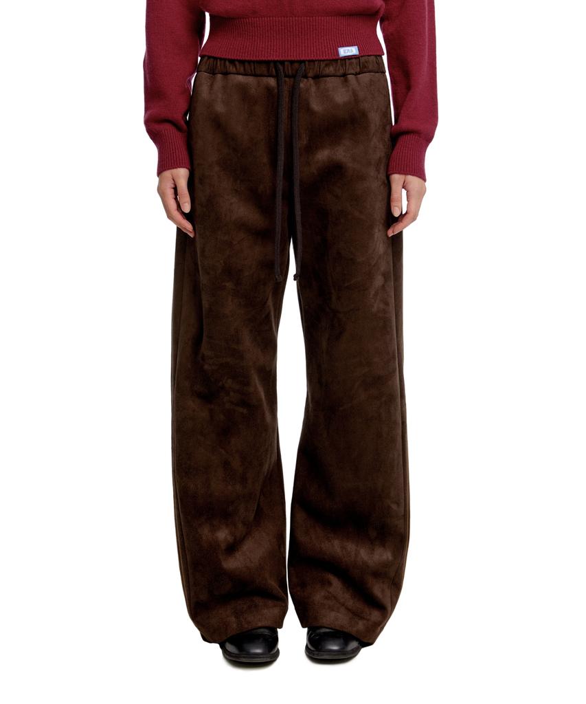 ERA Unisex Suede Effect Track Pants - Brown