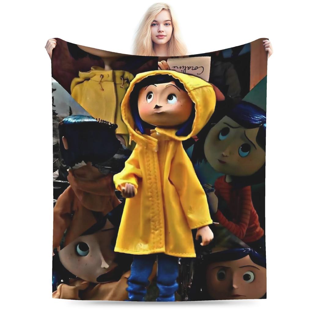 Coralines Flannel Blankets Winter Warm Bedding Throws for Girls Boys Living Room Funny Bedspread Sofa Bed Cover