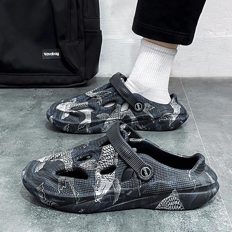 Мужская обувь для улицы, летние пляжные мужские тапочки, высококачественные модные шлепанцы, дешевая обувь, корейский стиль, тренд 2024 года, удобные из ПВХ