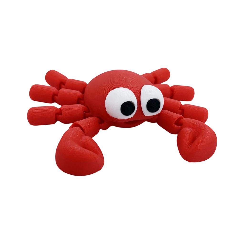 3D-печатная фигурка-игрушка-орнамент Краб, подвижная модель