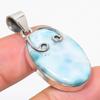 Natural Republic Larimar Gemstone 925 Solid Sterling Silver Pendant 1.75" T9g85