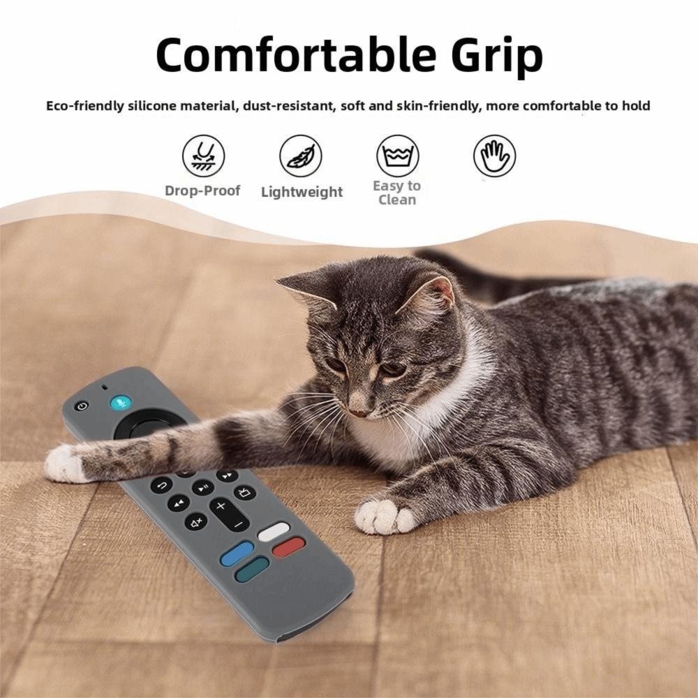 Silicone Protective Case with Lanyard Protector Soft Shell Shockproof Remote Control Sleeve for Amazon 2026 Fire TV Stick 4K/HD
