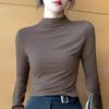 Autumn and Winter Elegant Half-high Collar Modal Base Shirt Women's Autumn Fleece-lined Women's Slim-fit Long-sleeved High Collar Inner Top