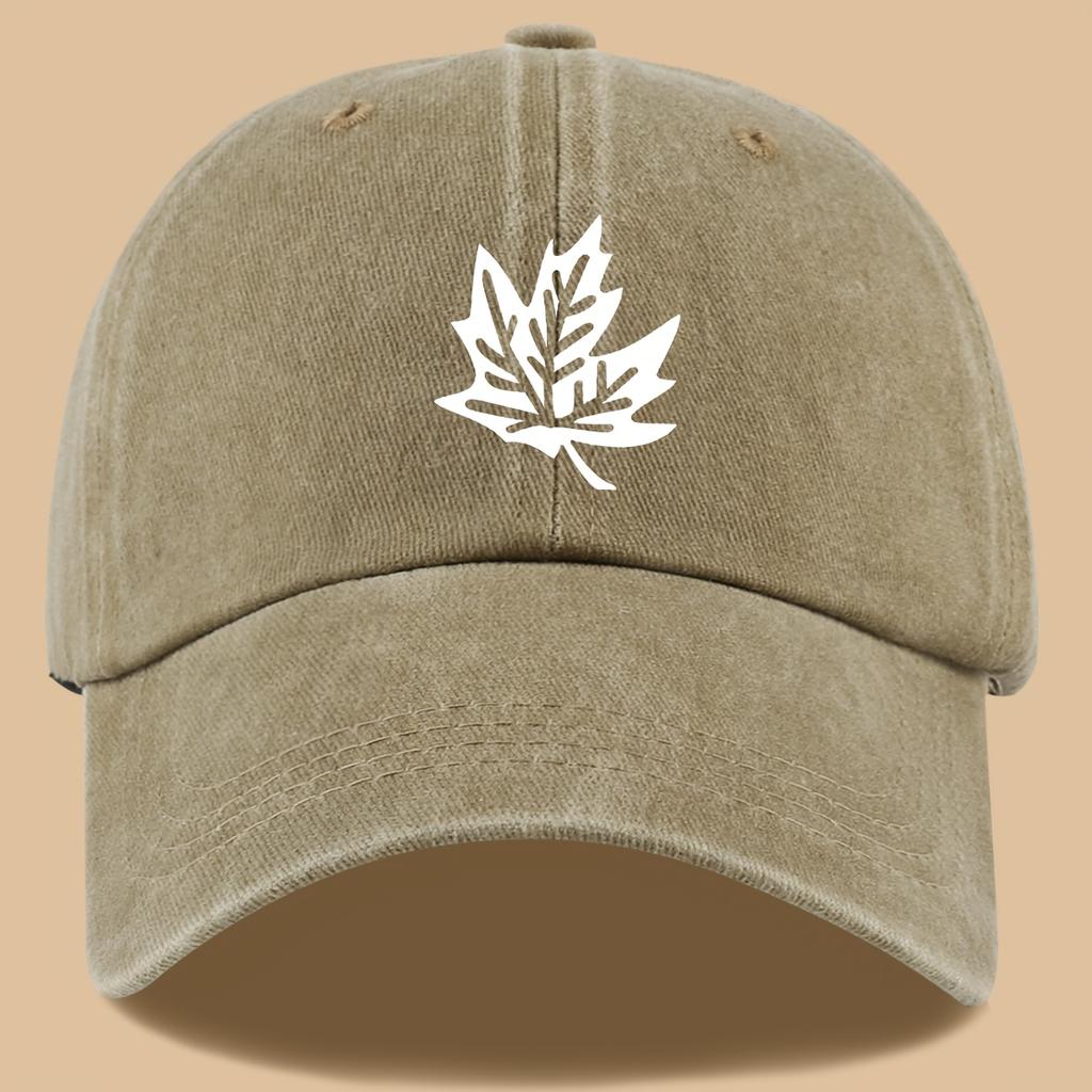 Maple Leaf Print Retro Trucker Cap Breathable Adjustable Baseball Cap Unisex Sun Hat