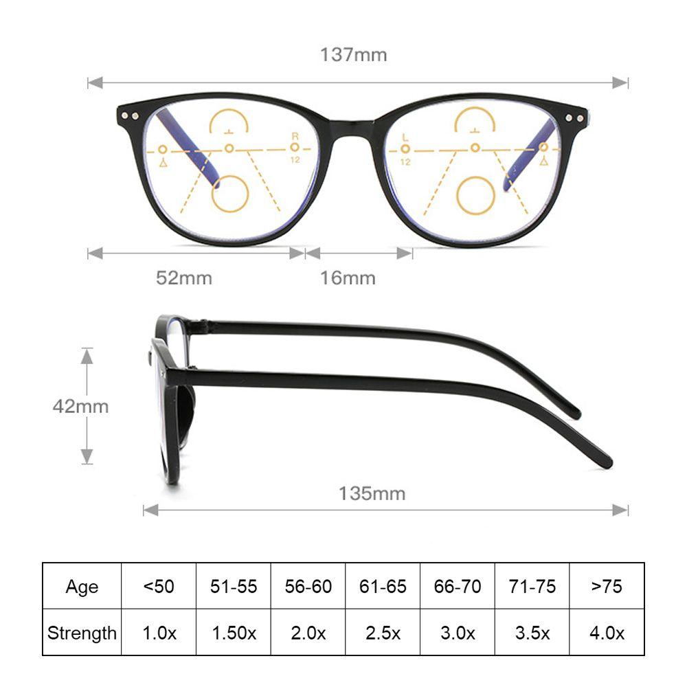 Multifocal Progressive Multifocus Reading Glasses Blue Light Blocking Glasses for Women & Men