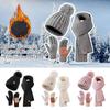 3 шт./набор Нескользящие женские шапки шарф перчатки набор Защита ушей Перчатки для сенсорного экрана для мужчин женщин