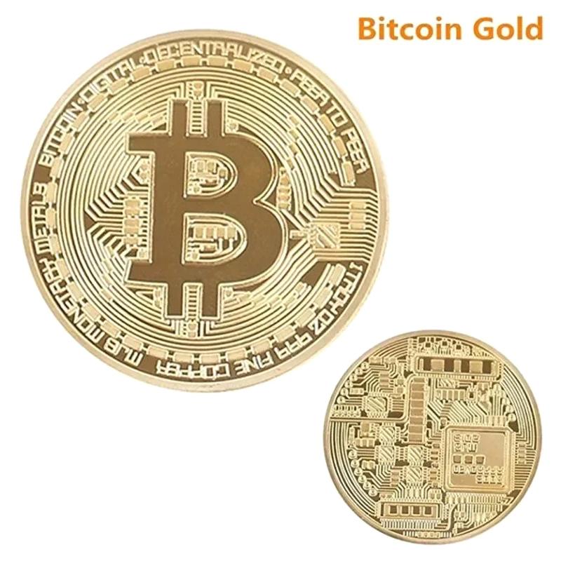 Позолоченная монета Bitcoin, коллекционная художественная коллекция, подарок, физическая памятная монета Casascius, антикварная имитация, сувенир, подарок