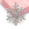 Christmas Style Decoration Charming Water Diamond Diamond Christmas Snow Flake Brooch Christmas Fashion Accessories for Women