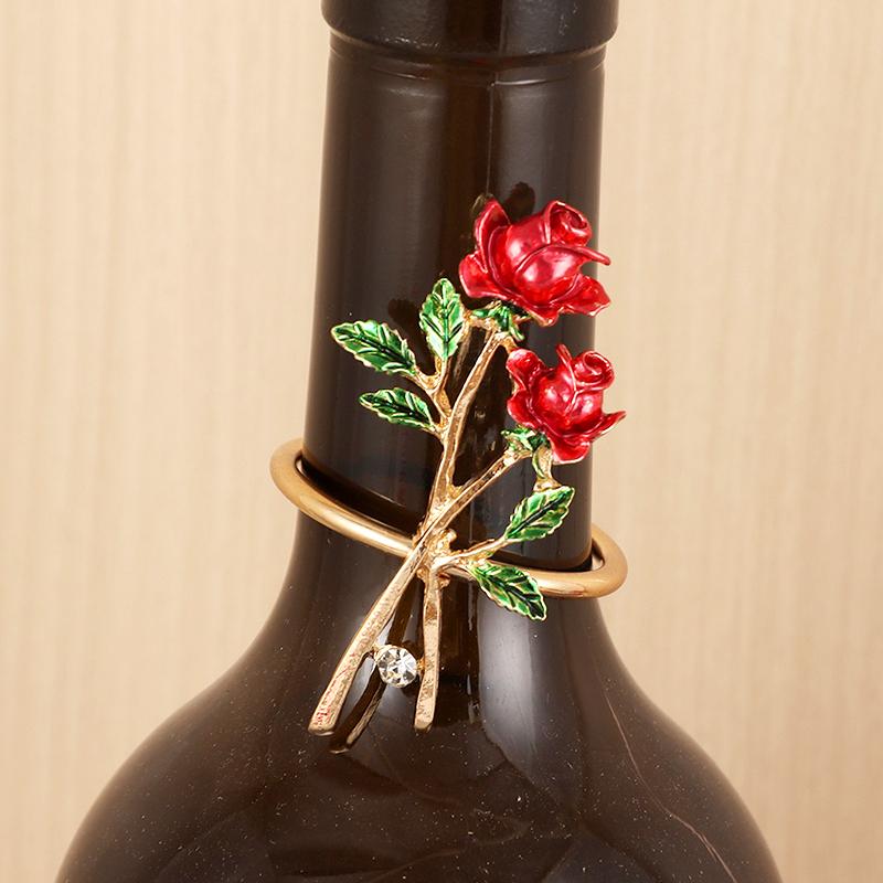 1 шт. Полотенце Кольцо для салфетки Свадебное платье День святого Валентина Цинковый сплав Западный стиль Красная роза Украшение ресторана