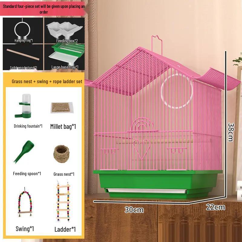 Компактная декоративная металлическая клетка для птиц для пиона, жемчужной амадины или волнистого попугайчика