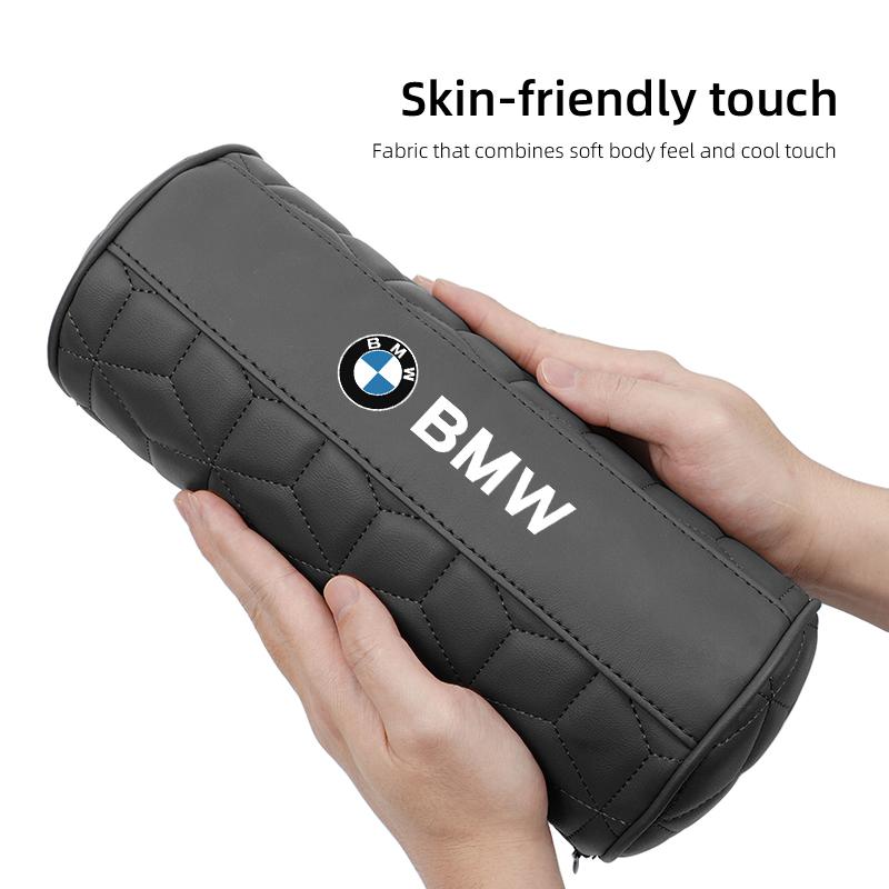 Car Round Leather Neck Protection Memory Cotton Headrest For BMW X5 X6 X7 E28 E90 E46 E93 GT E48 Series i3 G07 F48 F39 G42 G26 RR8