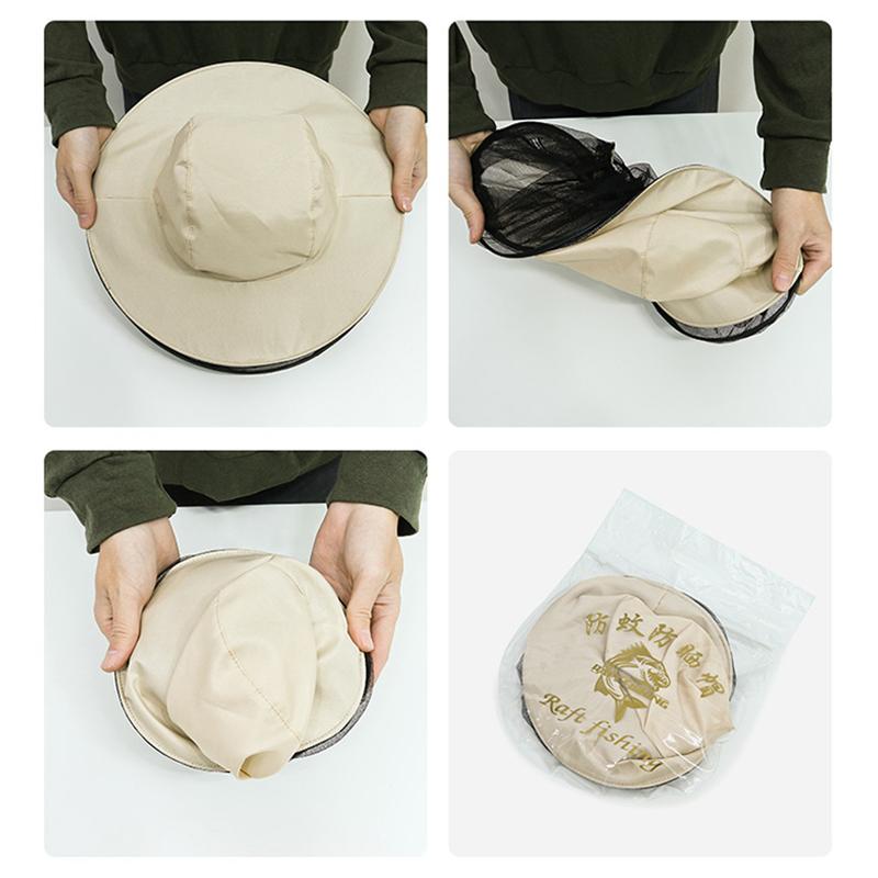 Men Visor Sun Hats Caps Summer Outdoor Breathable Camouflage Insect Anti-mosquito Mesh Accessories