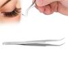 Stainless Steel AntiStatic False Eyelash Grafting Tweezers Clips Portable Eyelash Tool(ST15 Bend Head )