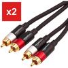 Аудиокабель RCA, Amazon Basics, 2 штекера на 2 штекера, 2,4 м, Черный