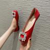2024 Fashion Ballet Flats Women Shoes Brand Ladies Single Shoes Black Red Soft Plus Size 42
