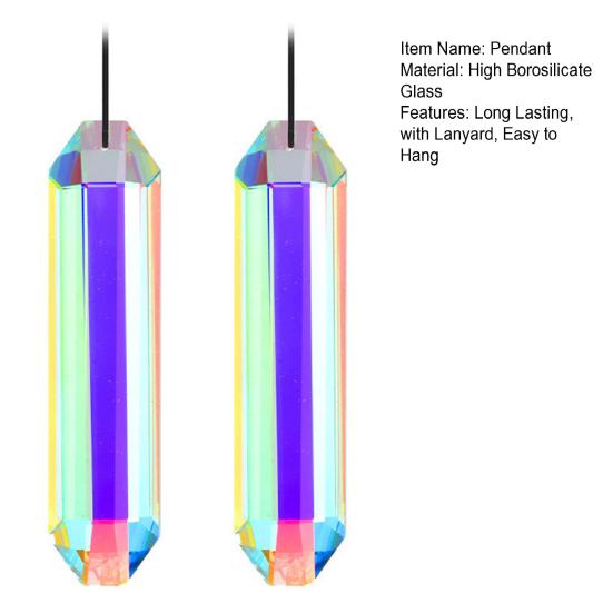 2Pcs Sun Catcher Pendants Hanging Ornaments with Lanyard Easy To Hang Large