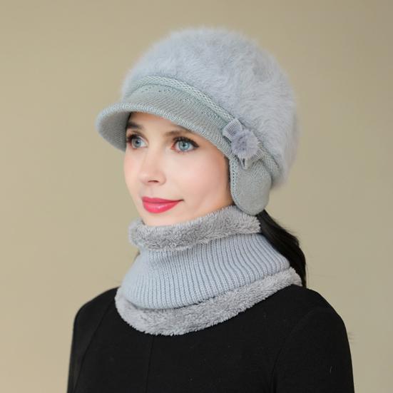 3 шт./комплект для женщин среднего возраста, зимняя шапка, шарф, перчатки, комплект, толстая вязаная защита ушей
