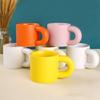 Fat Round Handgrip Novelty Cups Ceramic Milk Container Durable Pink Coffee Mug Office