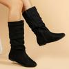Autumn Winter New Plus Size Flat Shoes for Women Fashion Side Zipper Thigh High Boots Vintage Casual Ladies Riding Boots