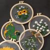 DIY Crafts Ornament Handmade Needle Punch Cross Stitch Kit Embroidery Hoop Flower Embroidery