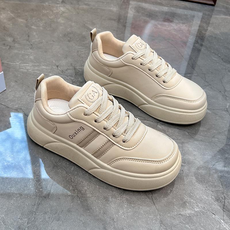 Белые женские туфли, весенние новые студенческие туфли в корейском стиле, модные универсальные туфли на толстой подошве, весенне-осенняя повседневная обувь Sh507