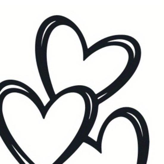 Metal Heart Sign 3 Love Hearts Sculpture with Wooden Base Romantic Mantel Tabletop Decor for Valentine's Day Anniversary Wedding