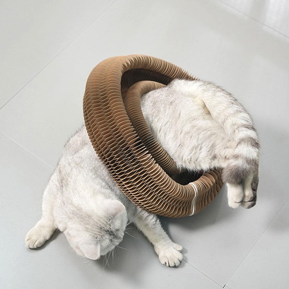 Magic Organ Cat Scratching Board Cat Interactive Toys Foldable Grinding Claw Sleeping Bed Round Corrugated Cats Interactive Toys