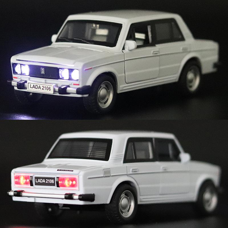 ABBN1 1:32 LADA 2106 Классическая модель автомобиля из сплава, литая игрушка, имитация звука и света, коллекционная игрушка, подарок, украшение для автомобиля.