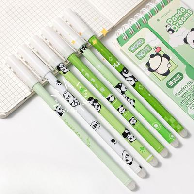 12 шт. Мультяшная панда Водорастворимые ручки для письма Гладкие Быстросохнущие Стираемые ручки Студенческие канцелярские товары Офисные принадлежности
