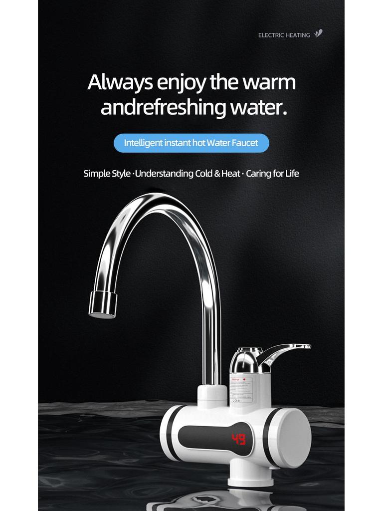 Мгновенный электрический водонагреватель-кран с цифровым дисплеем для душа, двойного использования (горячая и холодная вода)