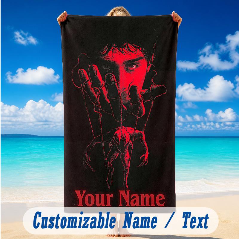 Beach Towel Custom Name Text, Quick Dry Large Towel For Beach HomeStranger Things