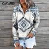 Autumn Women's Ethnic Tribal Hooded Sweatshirt Long Sleeve Top