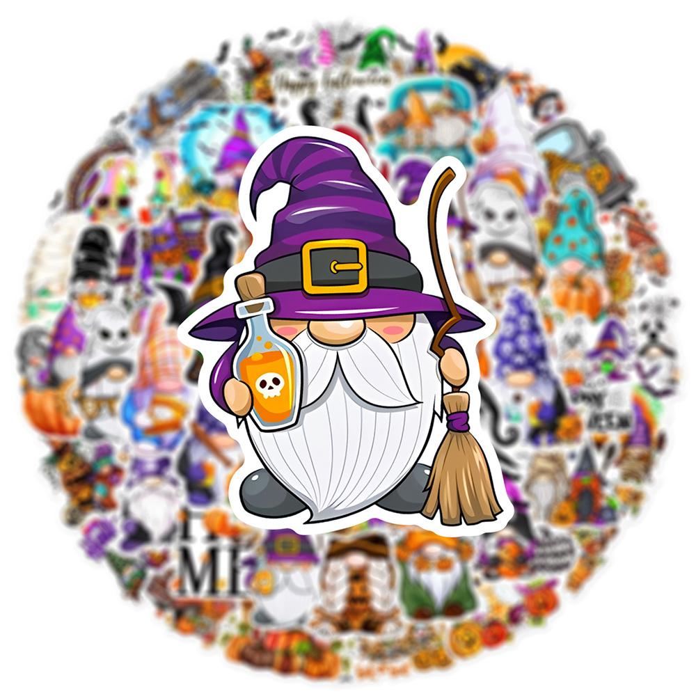 50 шт., наклейки с изображением гнома на Хэллоуин, наклейки с граффити на Хэллоуин для DIY, багажа, ноутбука, скейтборда, мотоцикла, велосипеда, наклейки