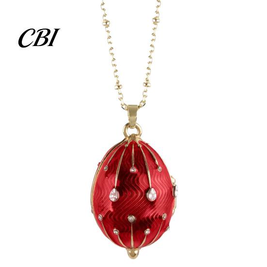 Charming Necklace Openable Egg Pendant Necklace, Cubic Zirconia Heart Retro Elegant Women Box Jewelry Gift for Girlfriend Wife Mom
