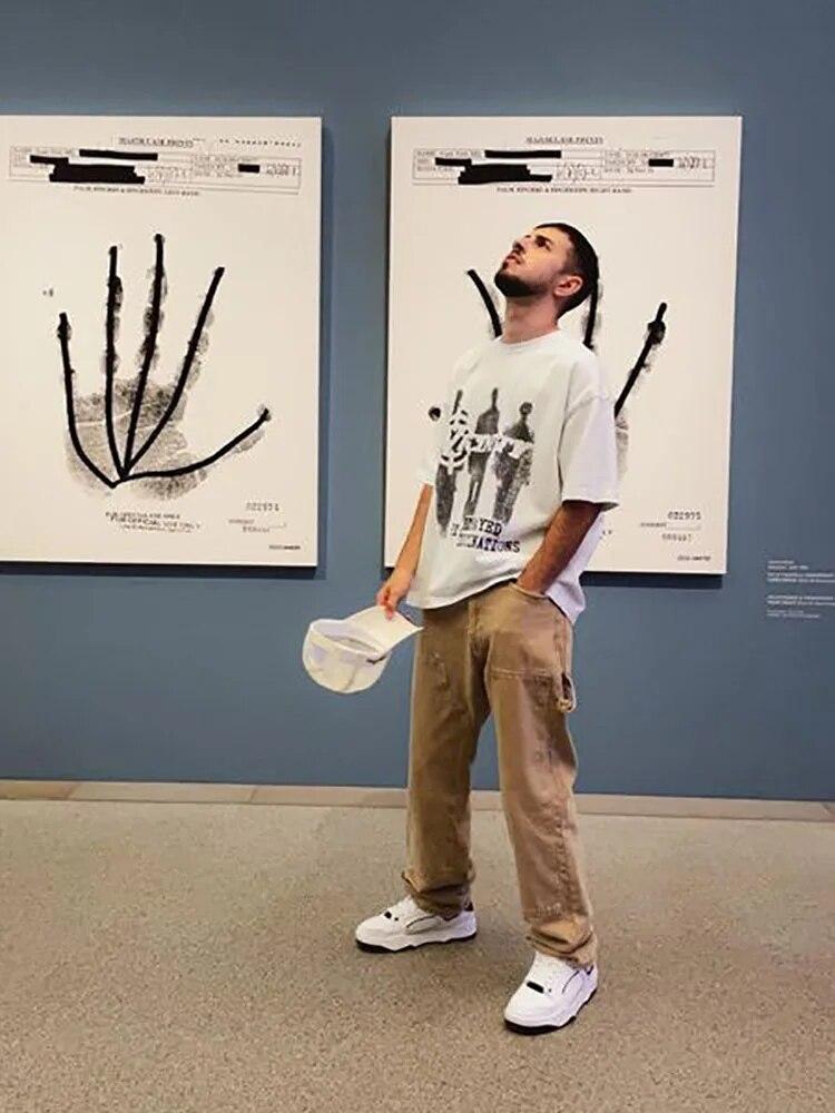 Футболка унисекс большого размера в стиле хип-хоп, хлопковая футболка с короткими рукавами и графическим принтом, корейские модные топы, Эстетическая уличная одежда Harajuku Y2k