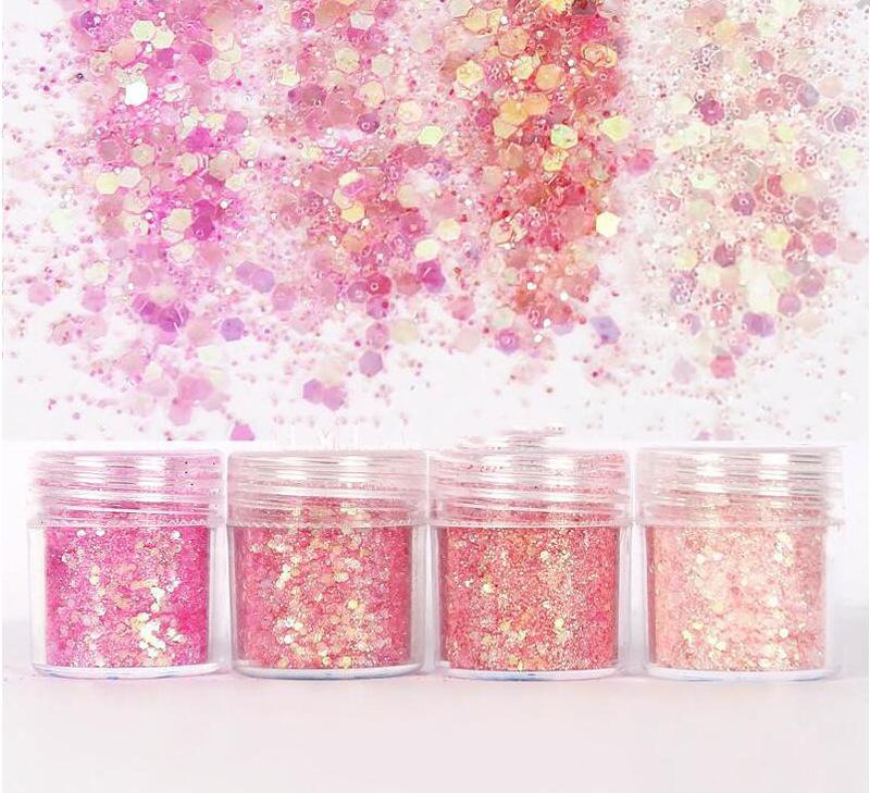 Star Bottle Nail Glitter Powder Set, Aurora Shimmer Ultra-Thin Nail Decorations, Multicolor  48pcs