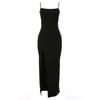 # Sisjuly# Entry Lux Elegant Fancy Elegant Square Collar Dress Women's High Slit Slim Fit Suspender Dress