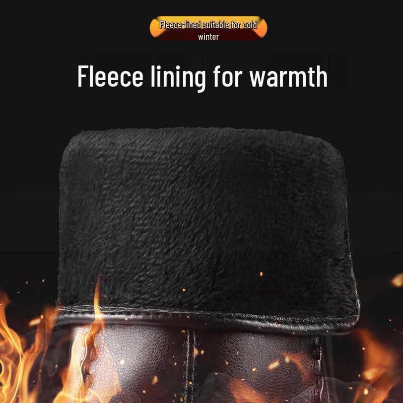 RED DRAGONFLY Women's Winter Fleece-Lined Sheepskin Leather Gloves