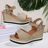 Модные женские сандалии на танкетке, женская обувь 2025, большие размеры 36-43, сандалии на массивном каблуке, летние сандалии на платформе и высоком каблуке, Sandalias De Mujer