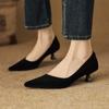Krazing Pot Suede Fashion Summer Spring Autumn Summer Slip On Party Women Pointed Toe Stiletto Med Heels Pumps