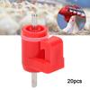 20Pcs Chicken Water Nipple Drinker Feeders Automatic Red Plastic Poultry  Farm  Animal