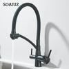 Filtered Kitchen Sink Faucets Purification Tap 360 Rotate Water Filter Tap For Kitchen 3 In 1 Purifier Vessel Sink Mixer