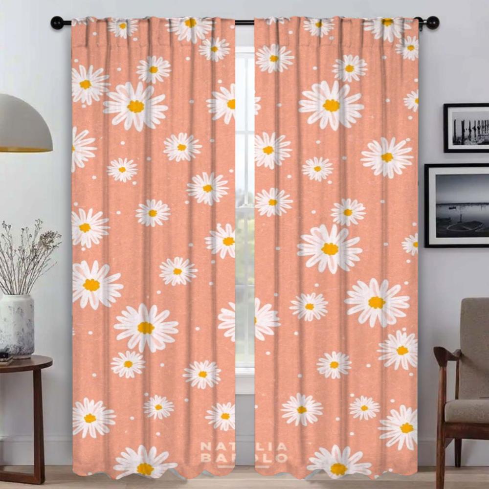 Домашний интерьер Шторы для камеры Цветочные затемняющие шторы для комнаты 2 Панельные жалюзи Разделение Хэллоуин Украшения Гостиная Кухня